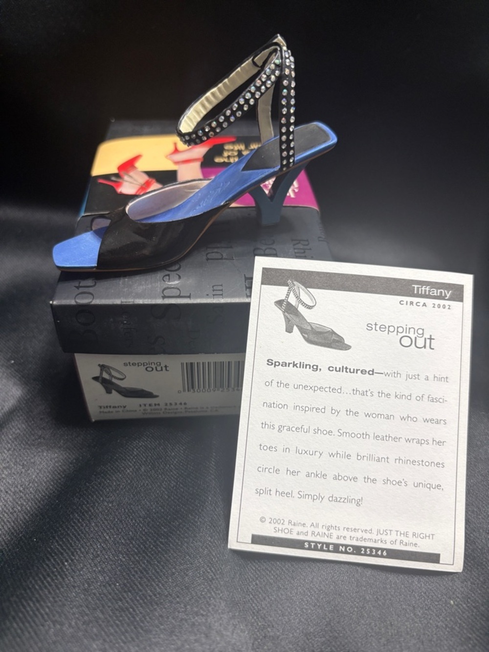 Just The Right Shoe Black and Blue Rhinestone Heels - Picture 2 of 5